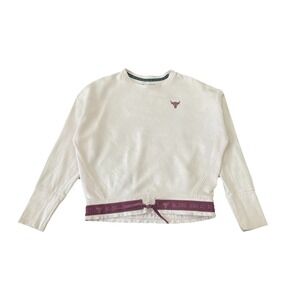 Under Armour Project Rock Women's Loose Fleece Crew Sweatshirt XS Pink 1357059